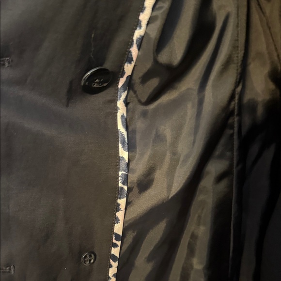 Betsey Johnson Black Trench Coat with cream trim. - Picture 9 of 16